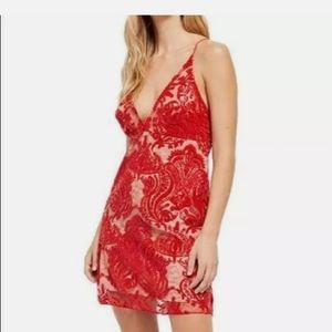 Free People Scarlet Lace Mini Dress